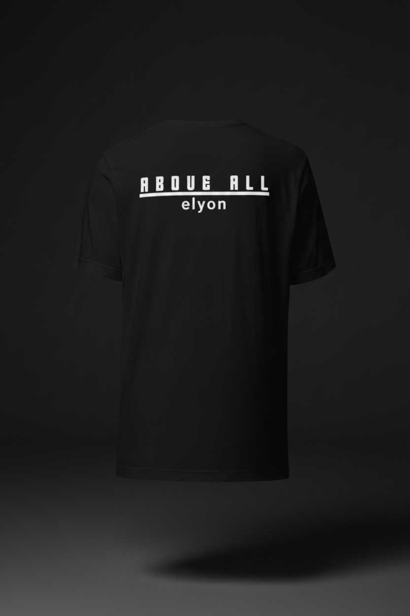 ELYON Essential Tee Black back dark studio